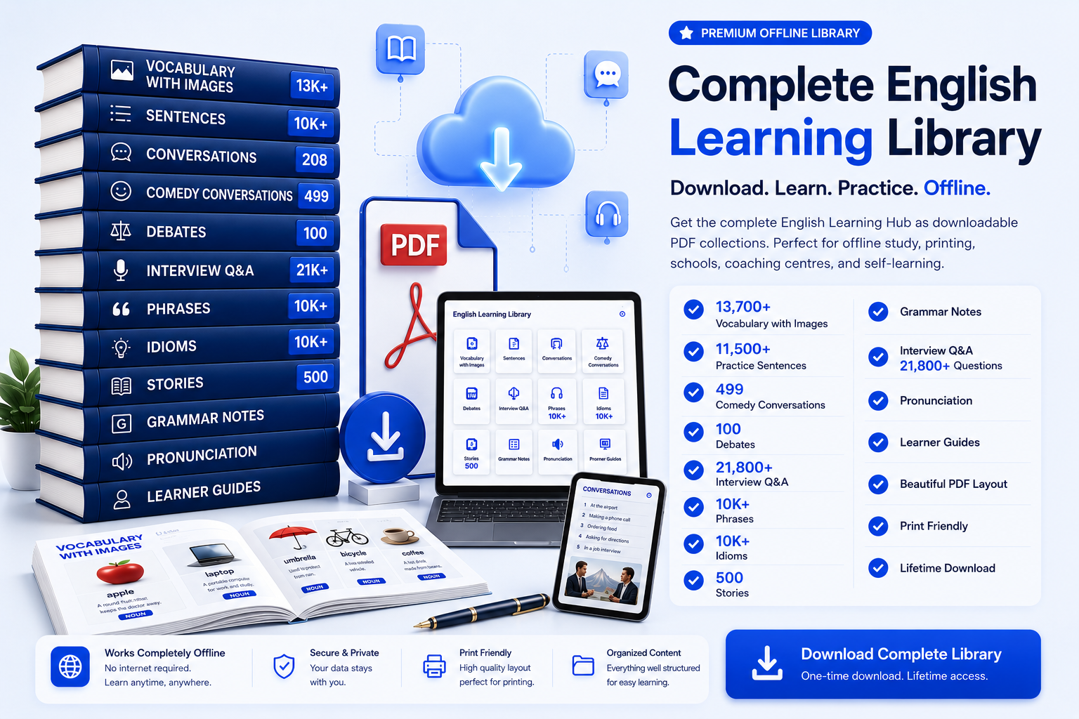Complete English Learning Library PDF packs